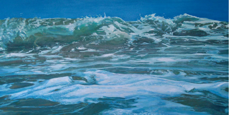 oil painting of a breaking wave by irish artist elaine conneely