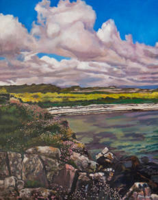 beach painting in oil paint