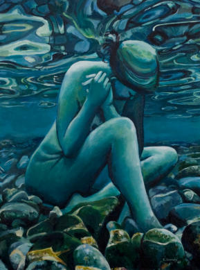abstract nude in oils